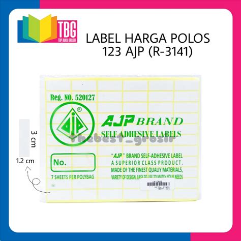 Jual 1 PACK KECIL 7 LEMBAR LABEL POLOS AJP STICKER LABEL SELF