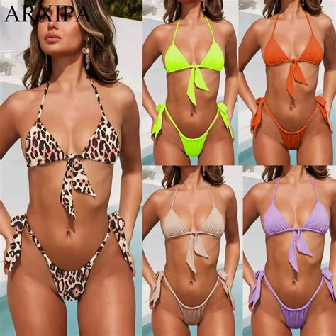 Arxipa Sexy Mini Bikini Set G String Micro Swimsuit Thong Women