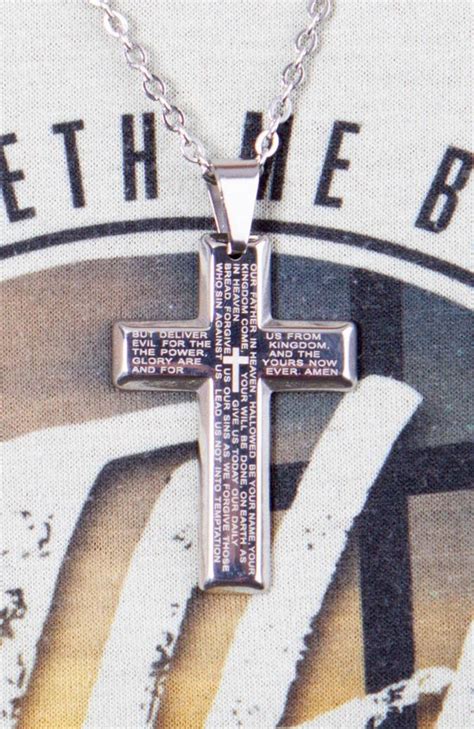 Men's Bible Cross Necklace - Silver - Still Waters Apparel