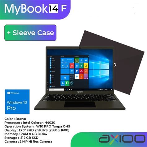 Jual AXIOO MyBook 14F Intel Celeron N4020 8GB 512GB FHD 13 3 W10 PRO