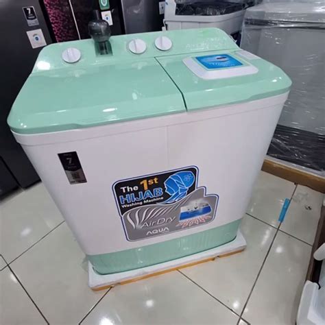 Mesin Cuci 2 Tabung AQUA QW 861 XT 8 5 KG Hijab Airdry Water Selector