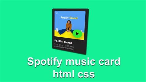 Spotify Music Card Using Html Css Card Design Html Css YouTube