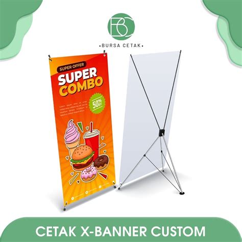 Jual BURSA CETAK Print Display X Banner 60 X 160 Cm Cetak Stand X