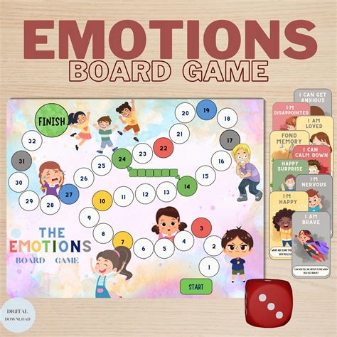 Printable Board Game for Kids, Emotions Board Game, Feelings Cards ...