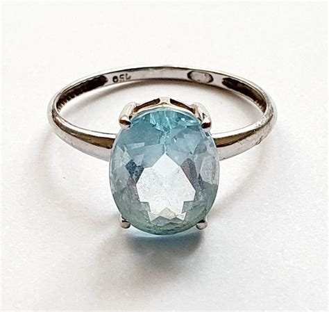 18 kt Weißgold Ring 6 00 ct Aquamarin Catawiki