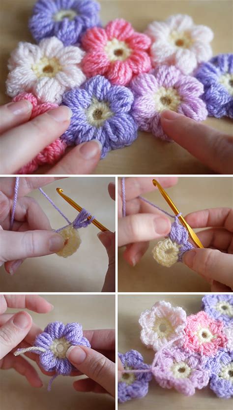 Puff Flowers Crochet Pattern Crochet And Knit By Beja Free Patterns Videos How To Crochet