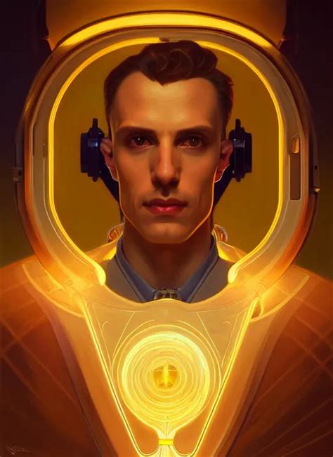 Symmetry Portrait Of Nicola Tesla Male Chemisty Stable Diffusion