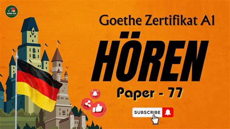 Start Deutsch A Goethe Zertifikat A Paper H Ren Mit