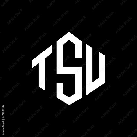 TSU letter logo design with polygon shape. TSU polygon and cube shape ...