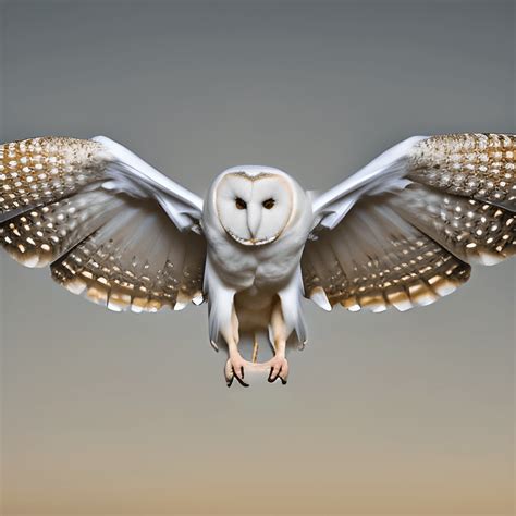 Front on White Barn Owl · Creative Fabrica