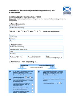 Fillable Online Freedom Of Information Amendment Scotland Bill