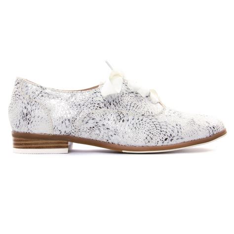 Fugitive Hevea Blanc Derbys Blanc Gris Argent Printemps T Chez