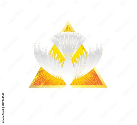 Holy Spirit Symbol A White Dove With Halo Of Light Rays And Seven