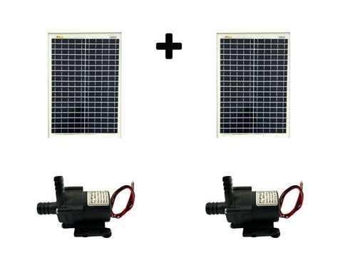 2 x 20w Solar Panels and 2 x Solar DC Submersible Pump 6.5l/Min | Shop ...