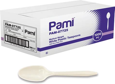 PAMI Disposable Teaspoons Medium Weight Coffee Spoons Plastic Utensils