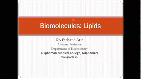 Biochemistry Lipid Part I Youtube