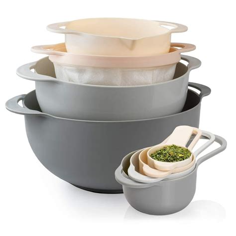 Cook With Color 8 Piece Mixing Bowls And Measuring Cups Set Includes 2