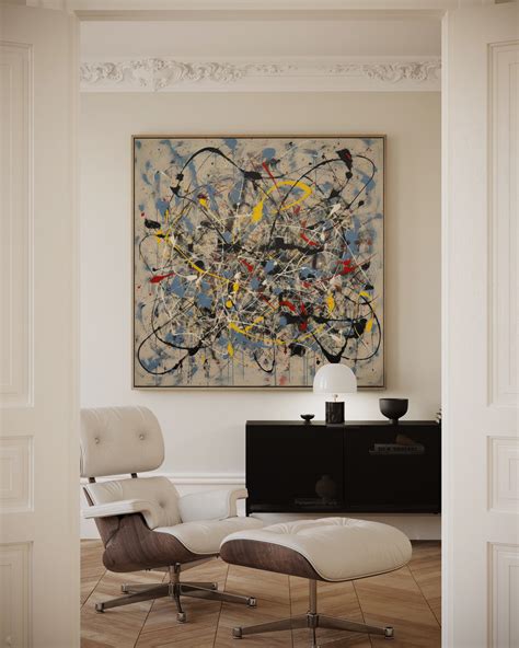 Jackson Pollock Style Abstract Expressionist Modern Minimal ...