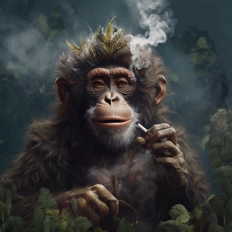 Premium Ai Image A Monkey Smoking A Cigarette With A Cigarette In His