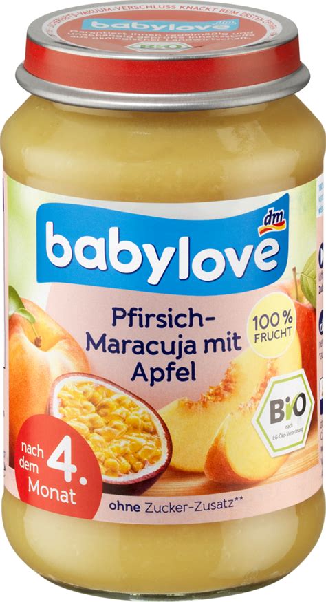 babylove Früchte Pfirsich Maracuja mit Apfel nach dem 4 Monat 190 g