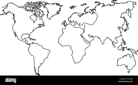 Silueta De Mapa Del Mundo Icono Atlas Mundial Sobre Fondo Blanco