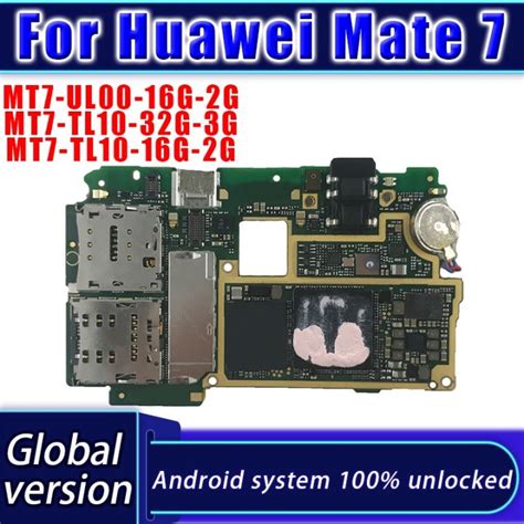 16GB 32GB Logic Board For HUAWEI Mate 7 Motherboard MT7 UL00 MT7 TL10