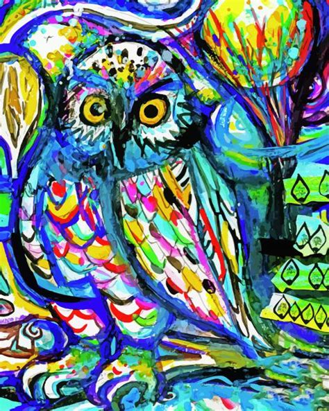 Abstract Owl Paint By Numbers Numeral Paint Kit