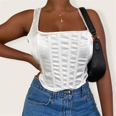 Missguided Women S White Corset Depop