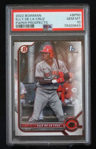 2022 Bowman Elly De La Cruz 1st Prospect Paper BP50 PSA 10 CINCINNATI