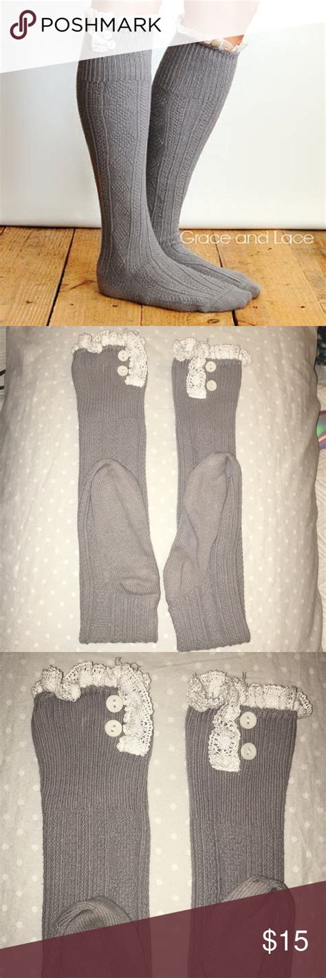 Grace And Lace Milly Lace Boot Socks The Color Is Platinum Gray Only