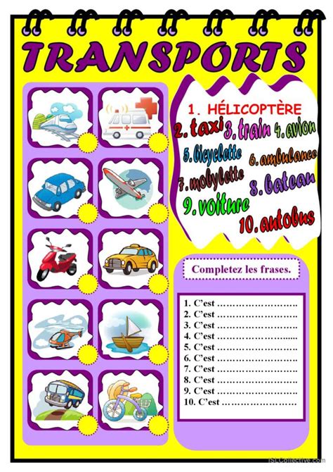 Transports Fran Ais Fle Fiches Pedagogiques Pdf Doc