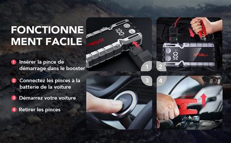 FLYLINKTECH Booster Batterie Voiture 4000A Démarreur Batterie Portable