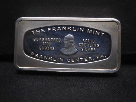 1972 Franklin Mint Citizens Fidelity Bank And Trust Company Louisville Ky Sterling Silver Bar