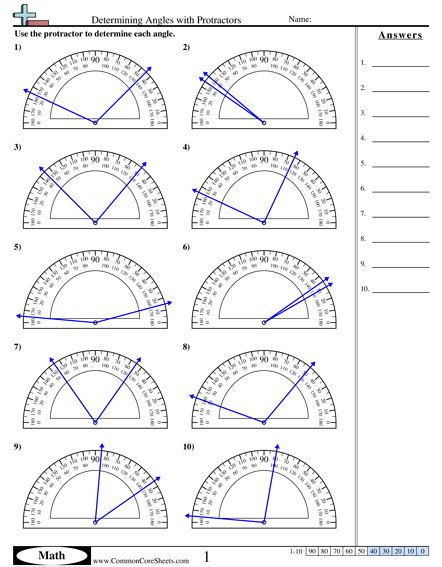 4th Grade Math Worksheets Angles And Degrees