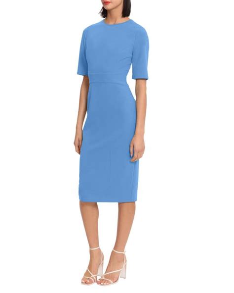 Donna Morgan Sheath Midi Dress In Blue Lyst