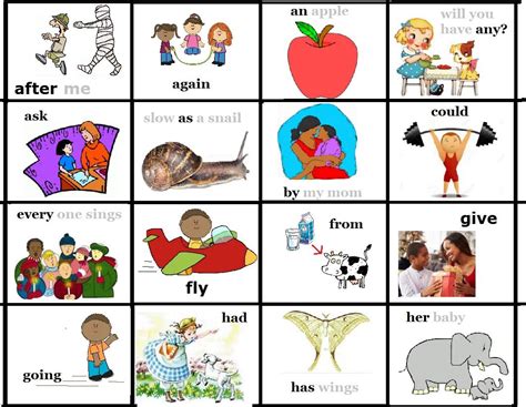 Free To Print Picture Sight Words 1st Grade 1 Dolch Fry Flash