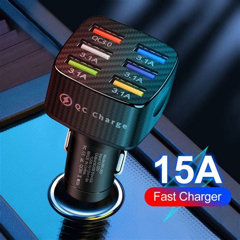 Universal V Usb Illuminated Car Charger Multi Ports Smart Fast