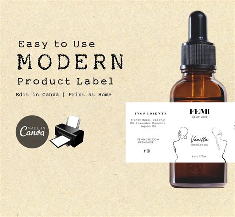 Editable Canva Label Template Wrap Around Label Modern | Etsy