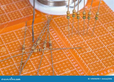 Resistors on Circuit Board of the Electronic Stock Photo - Image of ...