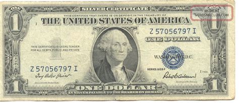 U S 1935 F One Dollar I7968 Silver Certificate