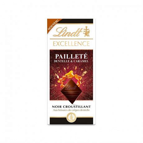 Lindt Excellence Tablette De Chocolat Noir Dentelle Caramel 100g