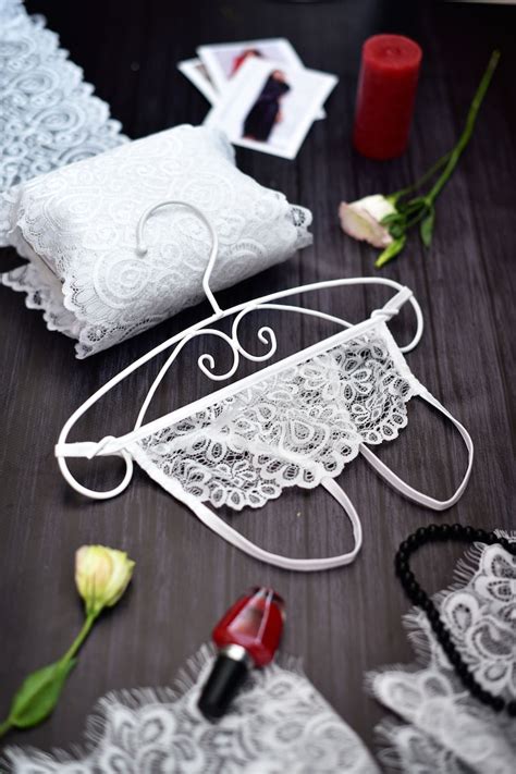 White Sheer Crotchless Panties Lace Open Crotch Lingerie See Etsy