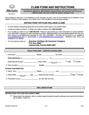 Cancer Wellness Claim Form Fill And Sign Printable Template Online