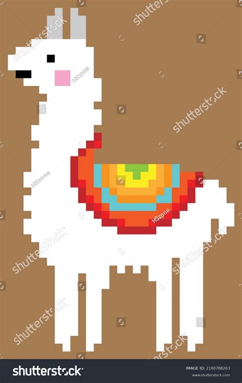 Llama Pixel Art Vector Illustration Animal Stock Vector Royalty Free