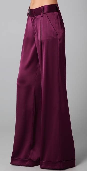 Lyst Alice Olivia High Waisted Cuffed Eric Pants In Purple