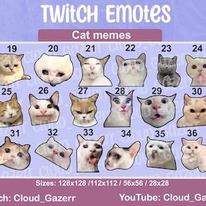 50 Cat Meme Emotes for Discord and Twitch Streaming - Etsy