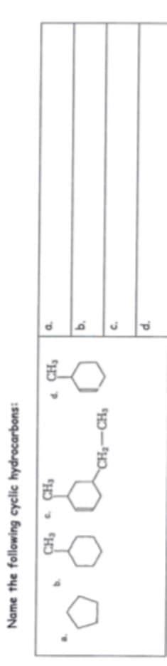 Answered Name The Following Cyclic Hydrocarbons  Bartleby