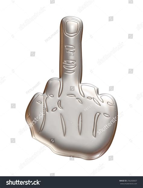 3d Fuck Middle Finger Silver Metallic Stock Illustration 256260607 Shutterstock