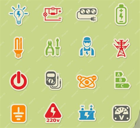 Premium Vector Electricity Icon Set