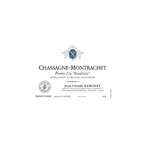 2020 Jean Claude Ramonet Chassagne Montrachet 1er Cru Boudriotte